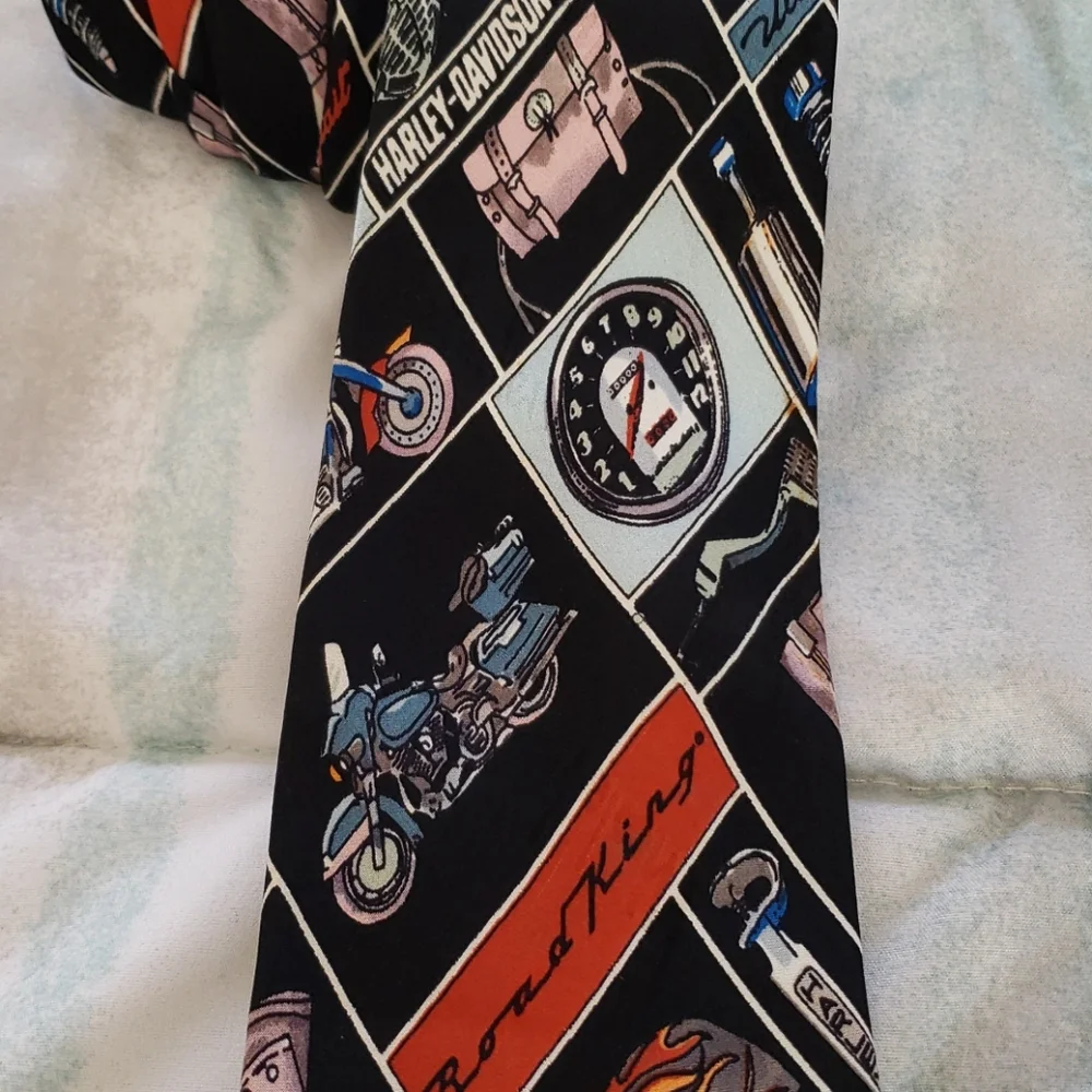 Vintage Harley-Davidson Silk Tie by Nicole Miller